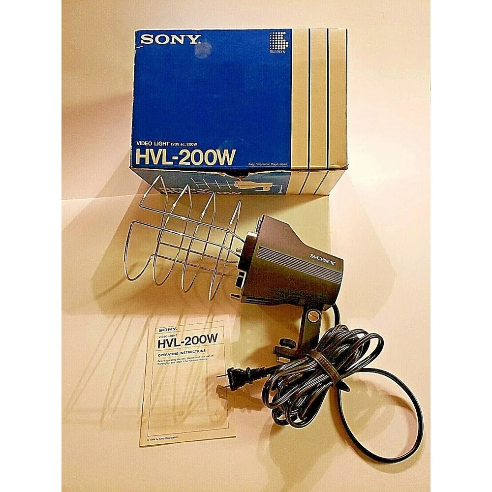 SONY Video Light HLV-200W Vintage 1980s Original Box Excellent Condition